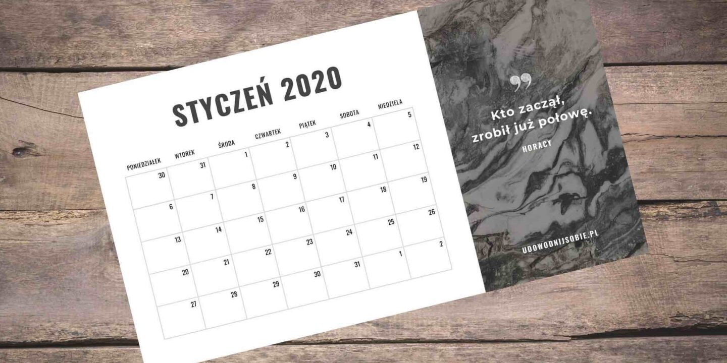 Pobierz kalendarz 2020 za darmo