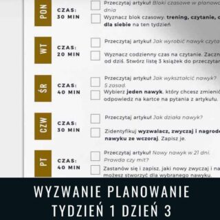 Wyzwanie Planowanie – tydzień 1 dzień 4 – mechanizm powstawania nawyku